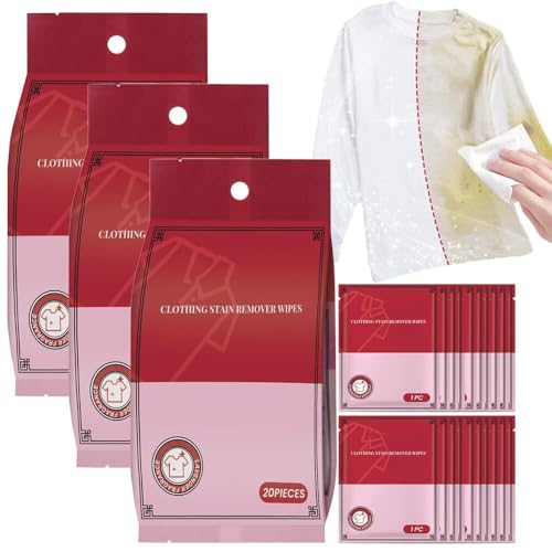 Toallitas húmedas quitamanchas, toallitas desechables de emergencia portátiles para ropa, quitamanchas de emergencia para ropa y zapatos (paquete de 3-60 unidades)