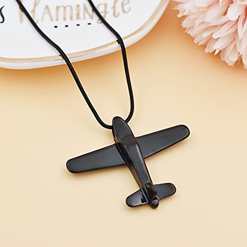 Airplane Ashes Necklace Aircraft Cremation Urn Necklace for Ashes Pendant Stainless Steel Keepsake Memorial Jewelry for Women Men2