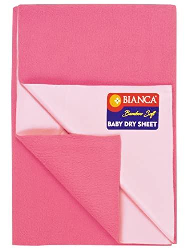 Image of BIANCA Soft Bamboo Baby Dry Sheet, Mattress Protector -2pc Medium (smartdry) | Waterproof & Breathable Anti Bacterial | Baby Dry Sheet & Mattress Protector. Smart Dry-dk.Pink