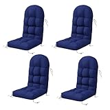 Sannwsg Adirondack Chair Cushion Set of 4, Rocking Chair Cushions, High Back Patio Cushions, Thickened Weather Resistant Patio Cushion with 6 Ties, Non Slip Fade & Waterproof