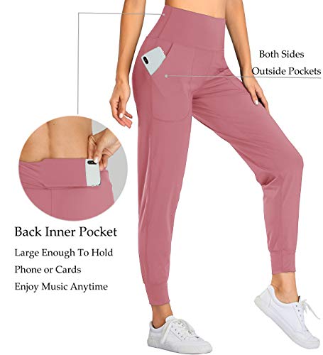 Image of Oalka Women's Joggers High Waist Yoga Pockets Sweatpants Sport Workout Pants