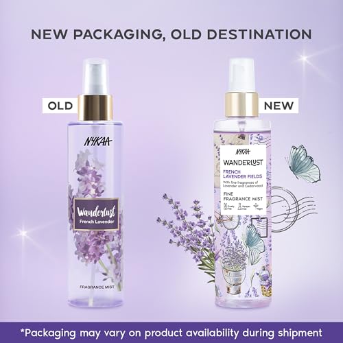 Image of Nykaa Wanderlust French Lavender Body & Hair Fine Fragrance I Perfume Mist for Women - 200 ml |Lavender and Patchouli Perfume | Long-Lasting, Travel‐Friendly, Vegan,Paraben‐Free, IFRA Certified