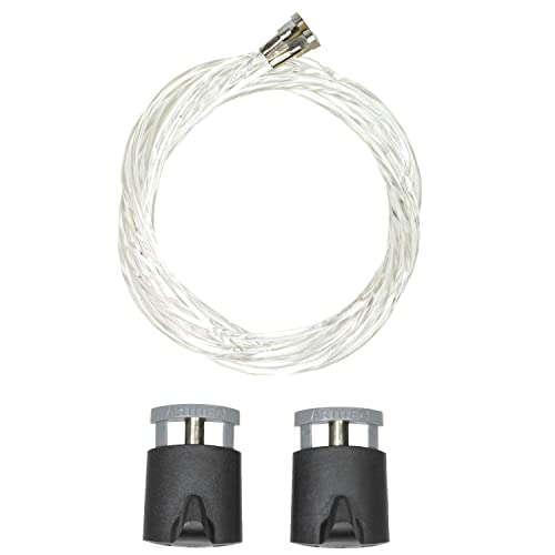 Image of Add-on for Picture Rail Hanging System Kit - (2) Twist Nylon Cords (48-in) & (2) Gripper Hooks - Transparent Nylon Hanging Cords & Hooks for Picture Frames, Arts & Paintings at Home & Office