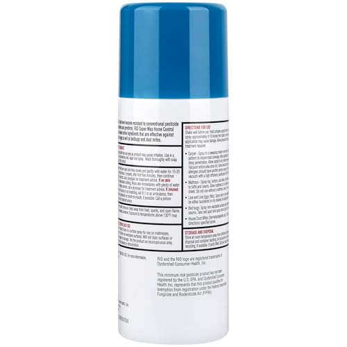 Image of RID Super Max Lice Treatment Home Control Spray Kills Super Lice, Bedbugs and Dust Mites on Mattresses Furniture Car Interiors and Other Non-Washable Items Spray Can 5 oz