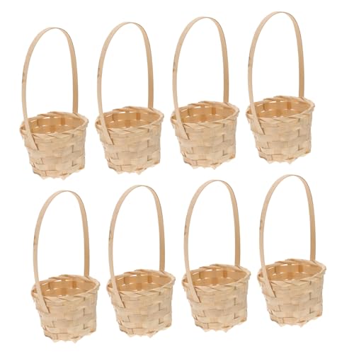 8Pcs Handmade Woven Storage Basket Multi Functional Decorative Baskets for Outdoor Use for Fruit Picking Flower Arrangements and Rustic Home Decor