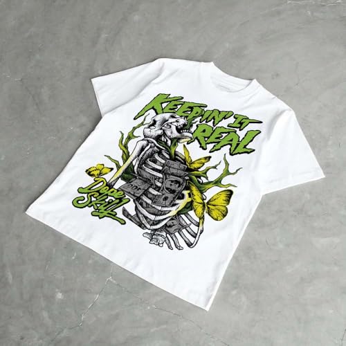 Image of DopeSkill Graphic Tee Streetwear Hip Hop Hypebeast Street Style Unisex T-Shirt Sneaker Colour Matching Shirts Horror Skeleton