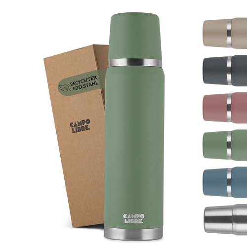 Campo Libre. Jaco® Thermoskanne 1L, 750ml, 500ml I Thermos mit Becher I Unsere Thermosflasche mind....