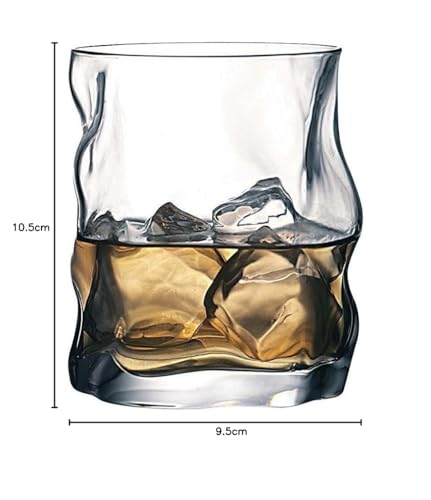 Bormioli Rocco Sorgente Whisky Glasses 420ml Unique Design (6 Glasses)