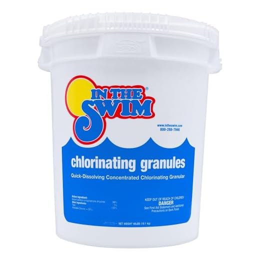 In The Swim Chlorine Shock Granules for Sanitizing Swimming Pools – 56% Available Chlorine – Dichlor – 40 Pound Bucket