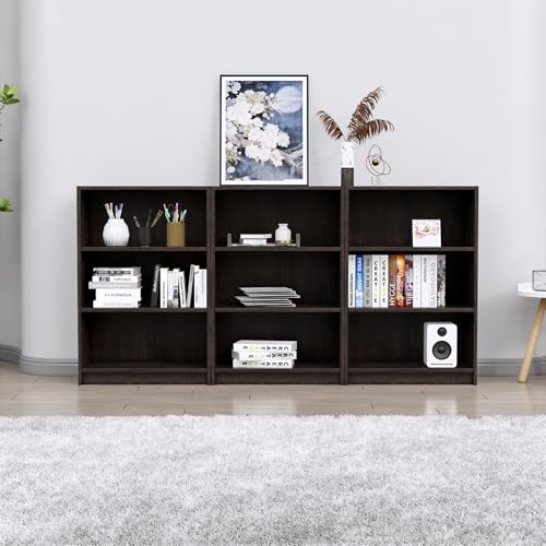 Image of Bniture Engineered Wood Bookshelf for Home | Multipurpose Wooden Book Shelf for Study Room, Home Decor Storage Rack, Showcase Organizer for Living Room, Bedroom, Office | Flower Wenge