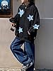 FeMereina Women Star Print Zip Up Loose Hoodies Y2K Retro Oversized Long Sleeve Sweatshirts Gothic Hip Hop Harajuku Aesthetic Jacket (Black, S) #2
