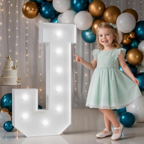 Image of 3FT Marquee Letters J, Large Light Up Letters for Birthday Decor