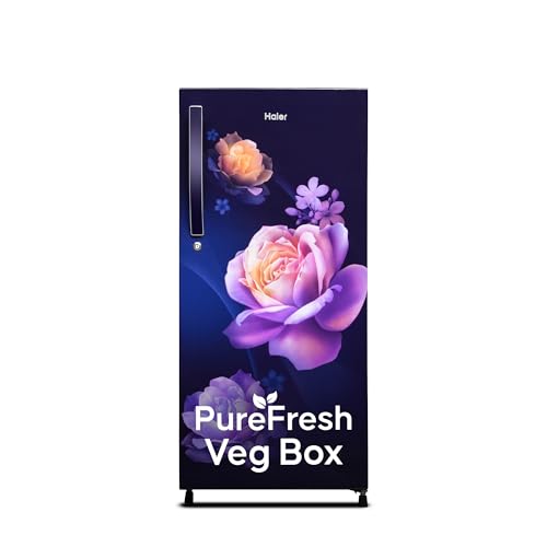 Haier 190L 2 Star Direct Cool Single Door Refrigerator | Large Veg Box|Fast Ice Making | Longer Cooling Retention | Easy Clean Back (HED-202MN-P, Mari