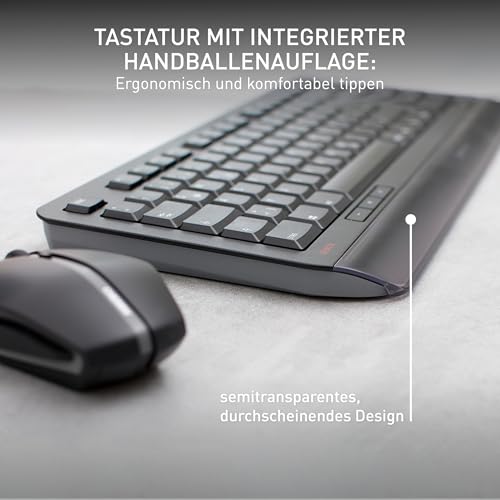 CHERRY GENTIX Desktop, Kabellose Tastatur und Maus, Deutsch QWERTZ, Schwarz – Ansicht 4