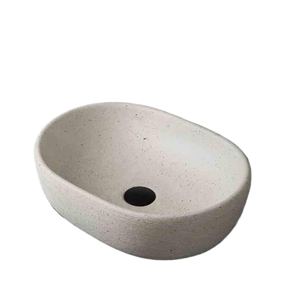 Sink Bowl Vintage Oval Pedestal Basin Outdoor Indoor Wash Courtyard Bathroom Ceramic Art Basin