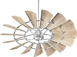 Quorum International 96015-9 I Windmill Collection 60 Inch Fifteen Blade Ceiling Fan - Galvanized Finish I Six Speed Reversible Motor I Modern Contemporary Fixture I Light Fixture Adaptable I