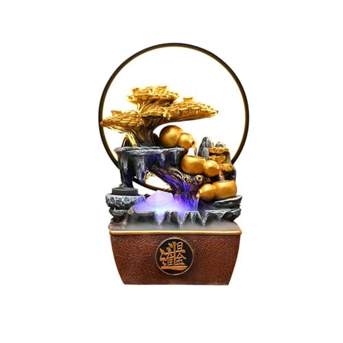 Fontaine à eau de table intérieure compacte avec animation de roue rustique - 2