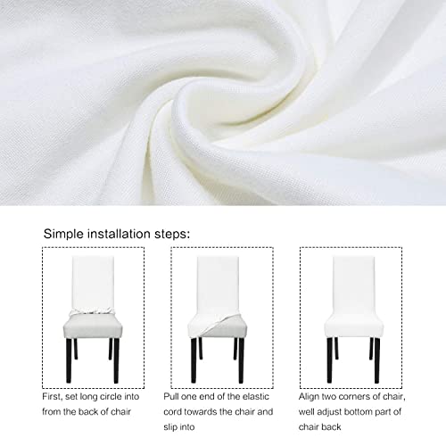 Fuloon 6 Pack Super Fit Stretch Removable Washable Short Dining Chair Protector Cover Seat Slipcover For Hotel, Dining Room, Ceremony, Banquet Wedding Party #TOP4