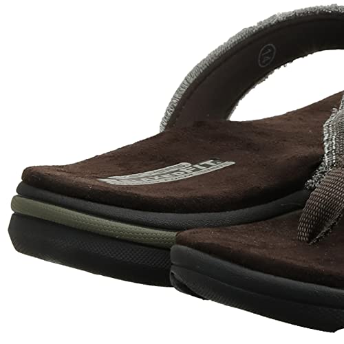 Skechers USA Men's Bosnia Flip-Flop,Chocolate,8 M US