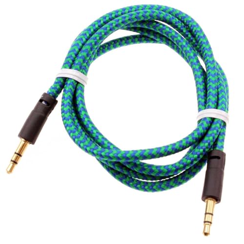 Cable Auxiliar 3.5mm Trenzado Verde 1m miniatura 1