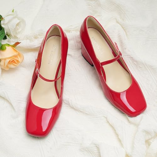 JENN ARDOR Women's Pumps Low Heel Dress Shoes for Women Closed Toe Chunky Mary Jane Work Pumps Shoes Oxfords