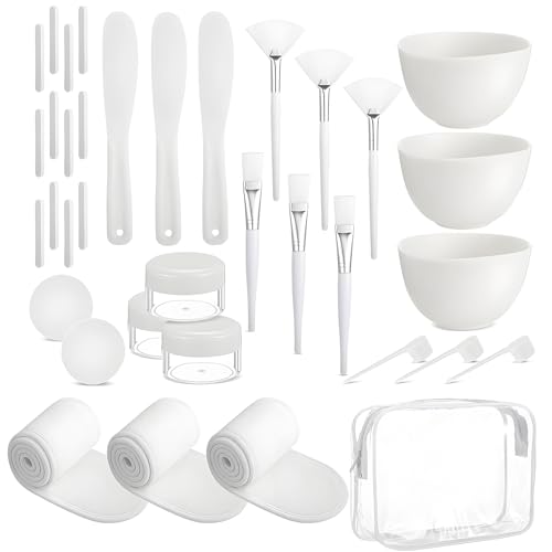 Brochas faciales para máscaras y mezcla de película de barro, kit de accesorios de 37 uds