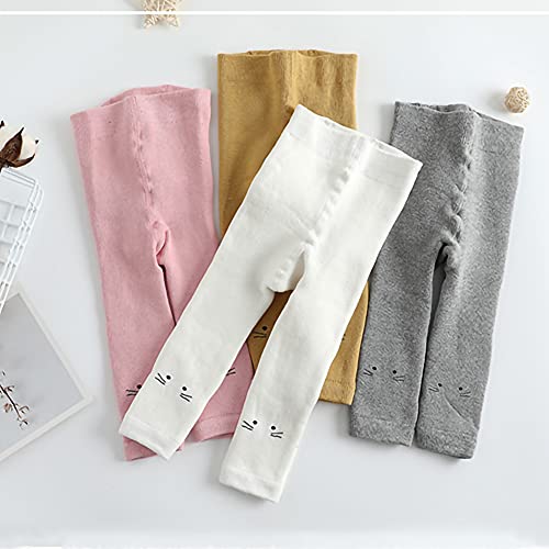 4/5 Pack Toddler Girls Loop Fleece Leggings Cat Printed Warm Winter Stretchy Pants Trousers Stockings Pantyhose Multicolor4