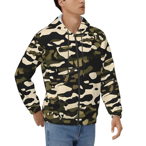 Sweat à capuche homme camouflage confortable avec poches vêtement de loisirs