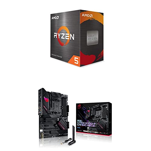 Image of AMD Ryzen 5 5600X 6-core, 12-Thread Unlocked Desktop Processor & Asus ROG Strix B550-F Gaming WiFi II AMD AM4 (3rd Gen Ryzen) ATX Gaming Motherboard