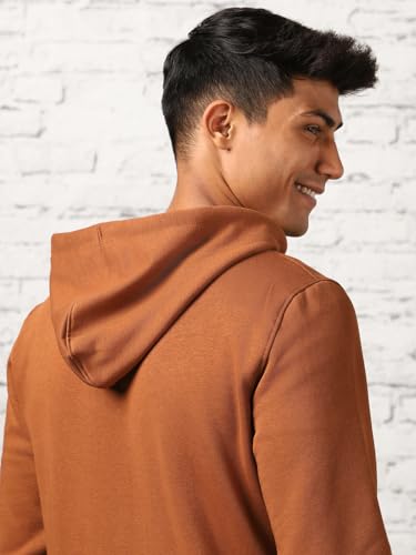 Image of Nobero Classic Zipper Hoodie for Men | Zip Up Hoodies for Men | Regular Fit | Full Zip Closure | Drawstring Hood | Zipped Hooded Sweatshirt | Cotton Rich Zipper Fleece Hoodie
