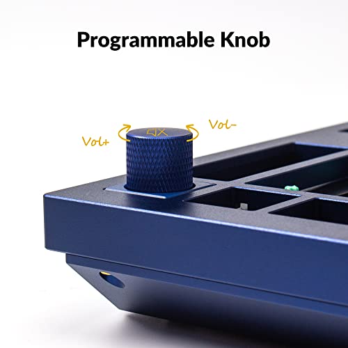 Image of Keychron Q1 75% Layout Wired Custom Mechanical Keyboard, Full Aluminum QMK /VIA Programmable Macro, Double-Gasket DIY Kit Hot-Swappable Compatible with Mac Windows Linux (Blue) -Barebone Knob Version 2