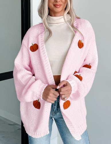 Image of Women Holiday Sequin Cardigans Funny Graphic Button Embroidered Sweaters Cute Open Front Knit Long Sleeve Coat Tops