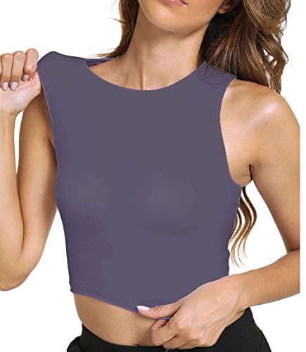 Image of Sports Bras for Women Removable Padded Athletic Yoga Running Crop Tops Sleeveless Gym Workout Tops
