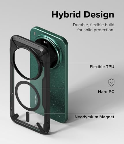 Image of Ringke Fusion-X for Xiaomi 17 Ultra Phone [Heavy Duty X-Buper] Compatible with MagSafe, Rugged Shockproof Protective with Non-Slip Side Grip Case Back Cover - Magnetic Black