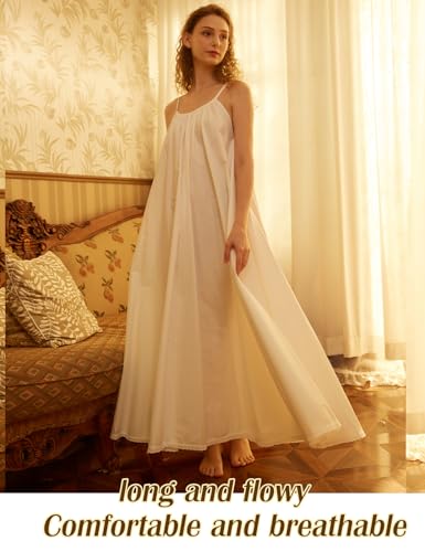 BEAUTELICATE 100% Cotton Victorian Nightgown for Women Grecian Sleepwear Honeymoon Bridal Lingerie2