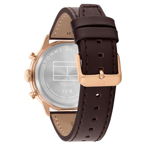 Image of Tommy Hilfiger Kent with Brown Dial Brown Leather Strap Watch for Men - TH1710752