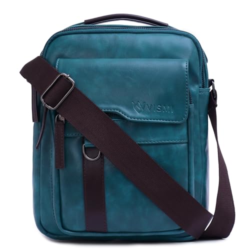 Image of VISMIINTREND Leather Sling Bag for Men Travel | Side Shoulder Messenger Bag for Man | Fits 10 inch ipad | Corporate Gifts for Men | Birthday Gift for Husband /Father | Premium
