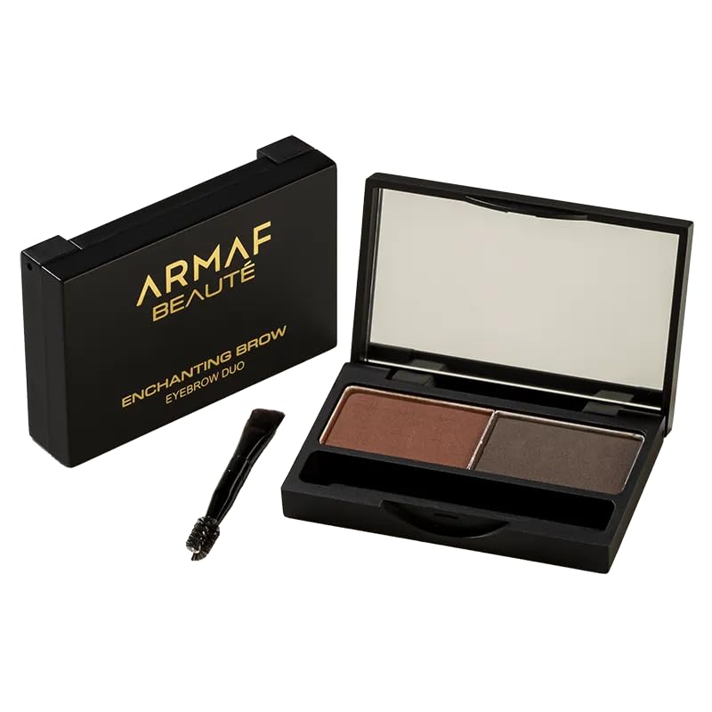 Armaf Beauté Enchanting Brow Eyebrow Duo - Dual Tone Eyebrow Powder Kit for Easy Application, Natural Look, Brow Powder | Expresso