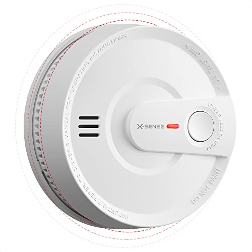 X-Sense Smoke Detector, Wireless Interconnected Smoke Alarm with 10-Year Battery Life and Transmission Range of Over 820 ft, SD20-W, Pack of 1 RF Interconnected Model 1-Pack