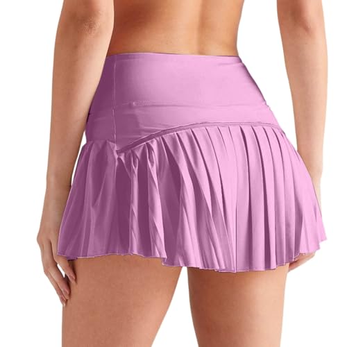 Short de yoga avec jupe intégrée mauve taille L pour sport et course à pied pour femme