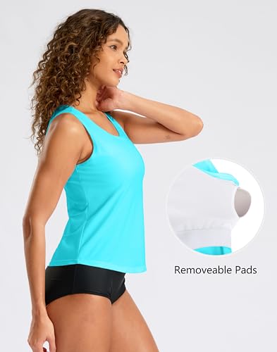 Image of G Gradual Tankini Tops for Women High Neck Swimsuits Swim Top Modest Bathing Suit Swimwear Tank Top only No Bottom