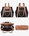FADEON Large Laptop Tote Bag for Women Designer Leather Laptop Bag Fashion Travel Backpack Purse Shoulder Handbag Brown