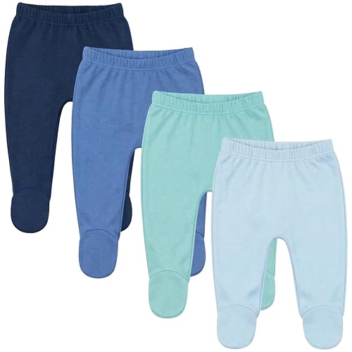Image of 123 Bear Baby Soft Cotton Spandex Pants with Feet