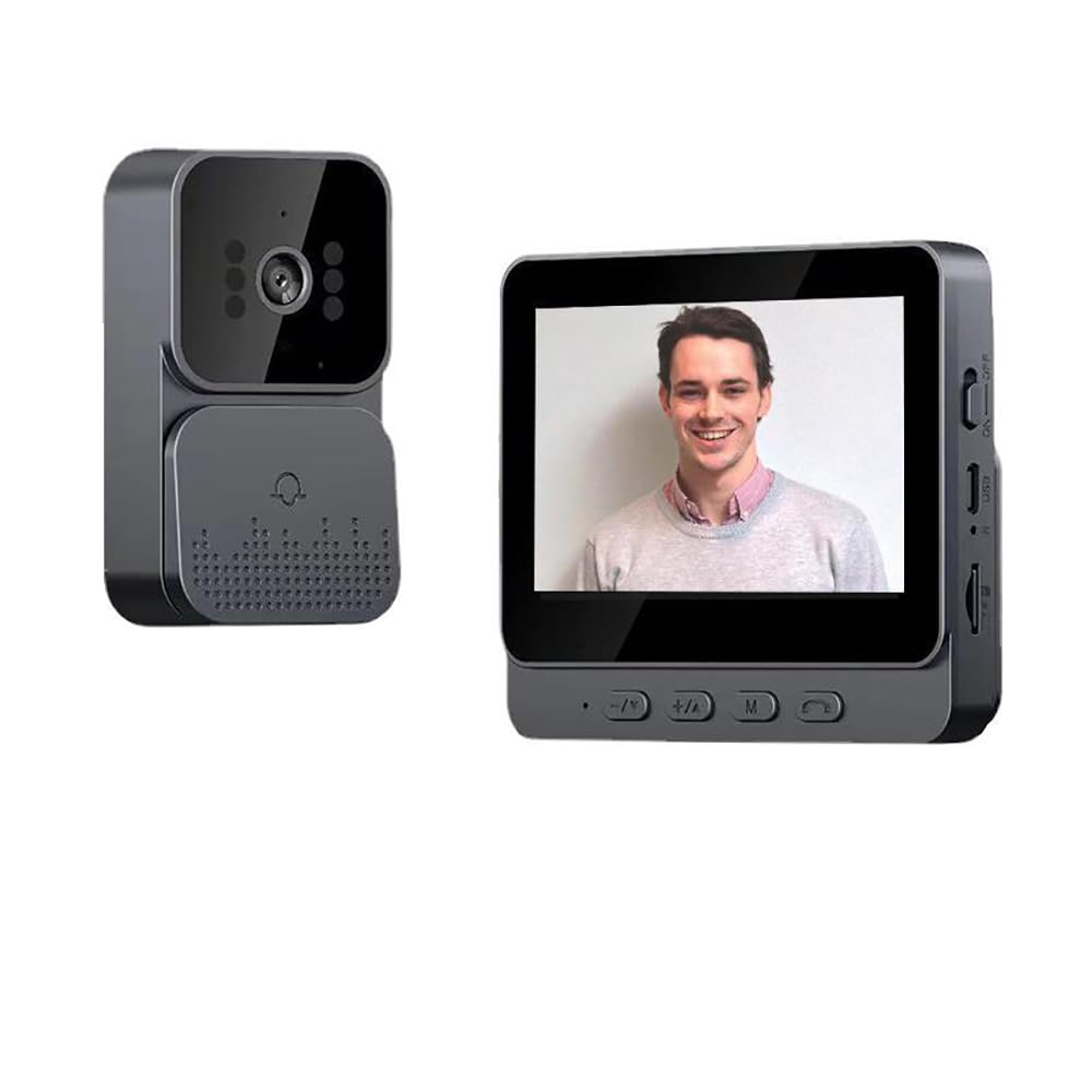 TKMARS Timbre Inalámbrico con Cámara, Visión Nocturna, Audio Bidireccional, Pantalla IPS de 4,3 Pulgadas de Video inalámbrico,en La Nube,Storage Alimentado por batería