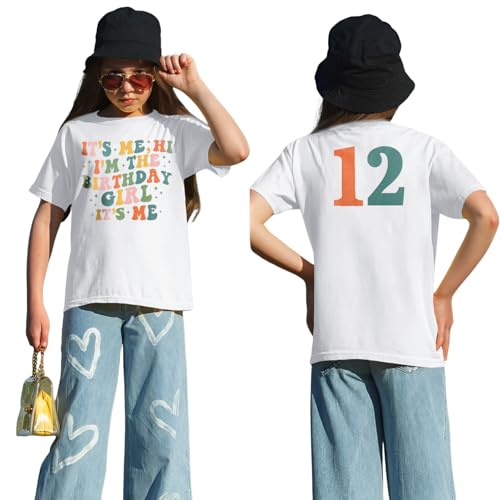 Image of GLIGLITTR Birthday Girl Shirt Its Me Hi Im The Birthday Girl Its Me Kids Birthday Party Tshirt Girls Bday Outfits Tops 5-12Y