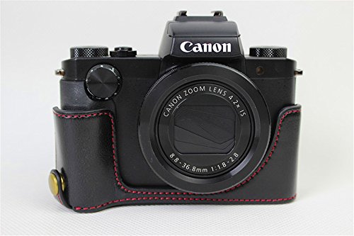 Housse En Cuir PU Pour Appareil Photo Canon PowerShot G5 X – Protection Complète Avec Lecteur De Carte Inclus - 3