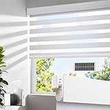 Top 10 Best Solar Shades for Windows: Ultimate Buying Guide 6 Motorized Zebra Blinds with Remote, No Drill Cordless Roller Shades, Equipped with Solar Panels, 50%-75% Blackout, Compatible with Alexa, Google, Electric Blinds for White 35' W x 72' H