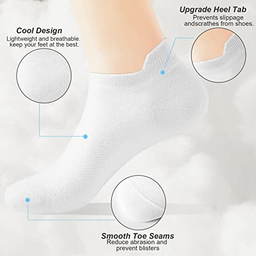 J-Box Ankle Socks For Women 10 Pairs, Women's Thin Athletic Socks With Tab, Breathable Low Cut Moisture Socks For Summer #TOP2