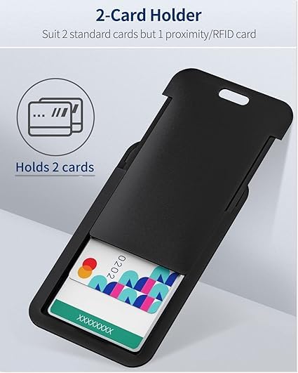 Image of Topkey Black Pack of 1 Sliding ID Badge Holder, Heavy Duty Hard Plastic ID Card Protector Case for Office School Nurse Badge Credit Cards Proximity Cards Driver's Licenses and Passes, Vertical