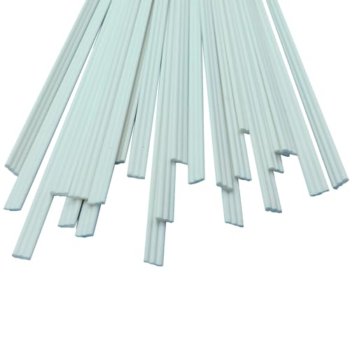 MEYINGOU Varillas de Soldadura de plástico Parachoques, PVC Plano Tres Hilos for la Industria de la Construcción, Peso 1Kg(White)